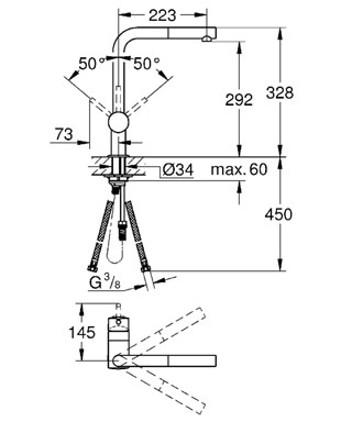 德國 Grohe Minta 32168 廚盆龍頭連可拉出式出水咀
