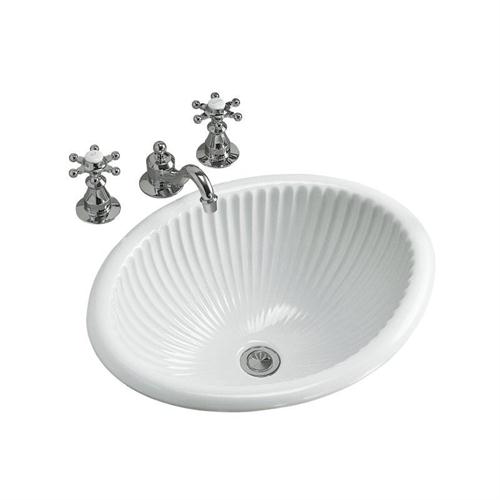 美國 KOHLER Linia K-2217-0 橢圓形檯上面盆 485x380mm 白色