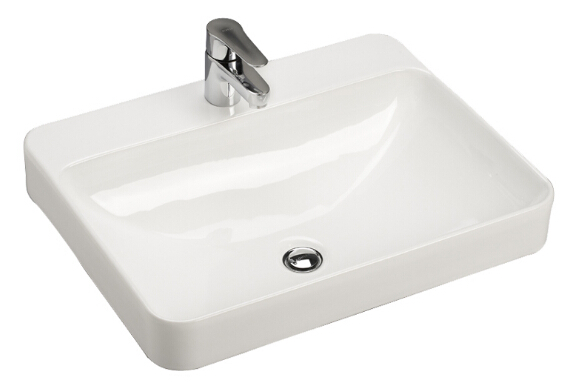 美國 KOHLER Forefront K-2660T-1 單孔長方形檯上面盆 585x460x82mm 白色