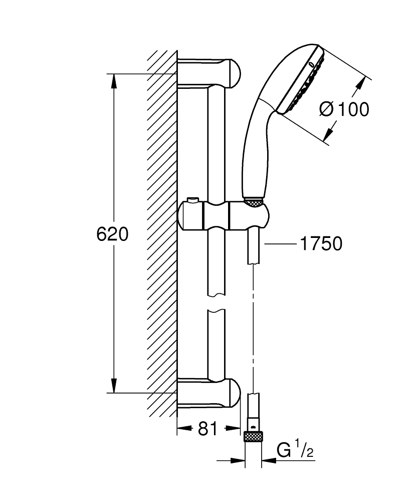 德國 Grohe New Tempesta 27794001 3速花灑套裝