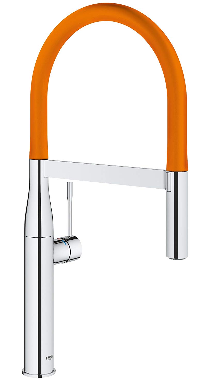 德國 GROHE Essence Professional 124974 廚盆龍頭 連矽膠出水管 (橙色 30321YR0)