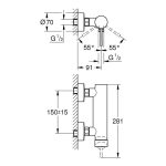 Grohe-25252KF1-shower-mixer-black-drawing
